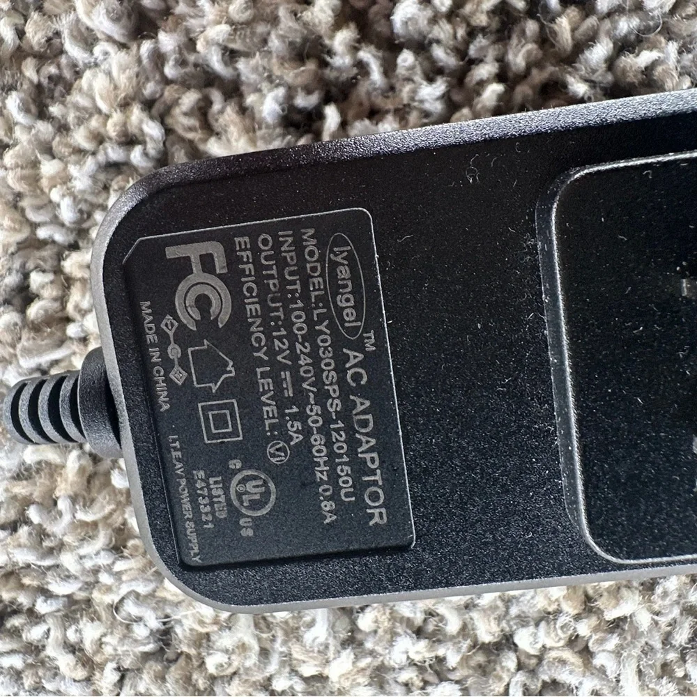 Black Power Adapter with Cable